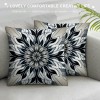 PHYHOO Short Plush pillow Covers Black Grey&nbsp;Flower Square pillow Case for Bedroom, Sofa, Car Decoration Both Sides