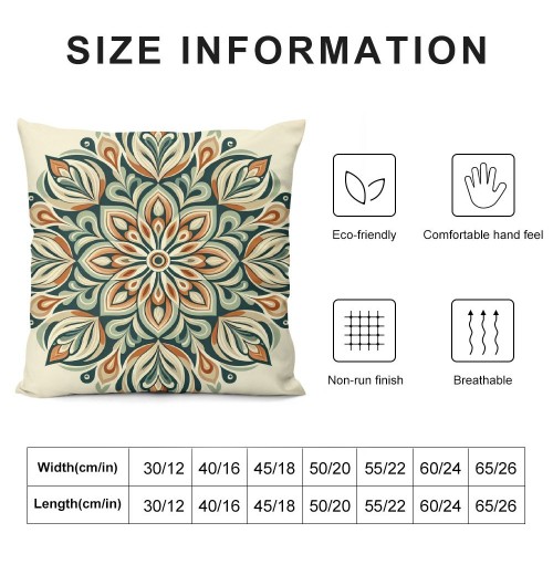 PHYHOO Short Plush pillow Covers Orange Green Flower Square pillow Case for Bedroom, Sofa, Car Decoration Both Sides