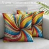 PHYHOO Short Plush pillow Covers Fashion Color Stripe Square pillow Case for Bedroom, Sofa, Car Decoration Both Sides