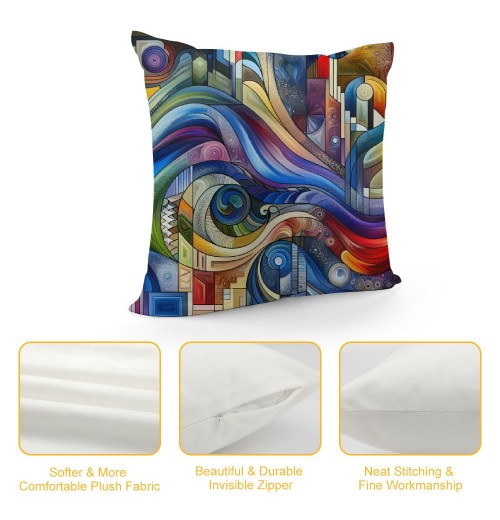 PHYHOO Short Plush pillow Covers Fashion Printed Square pillow Case for Bedroom, Sofa, Car Decoration Both Sides